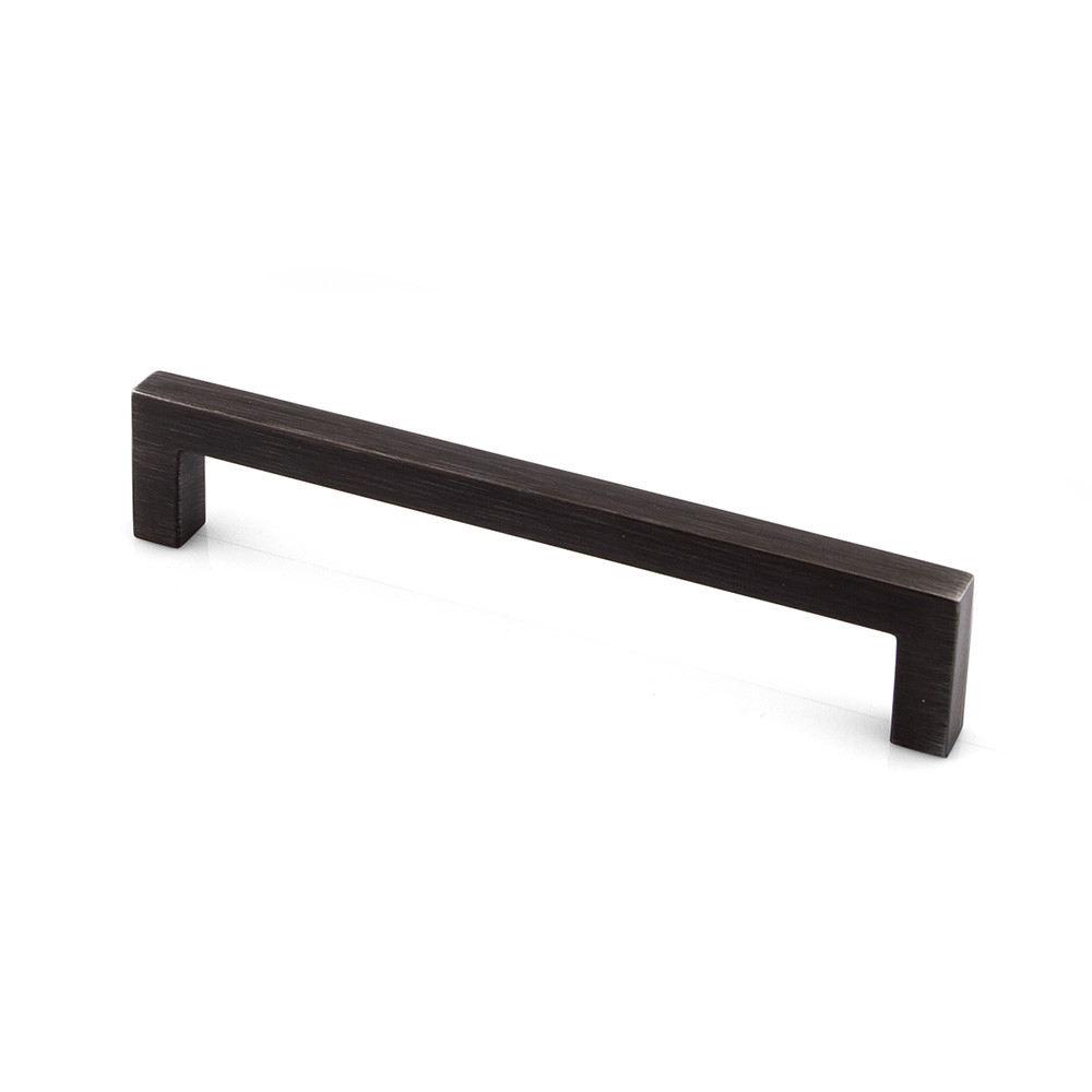 Handles 31 Brushed satin nickel cabinet handle 9322-128-BSN-3 for modern kitchen renovations in Calgary.