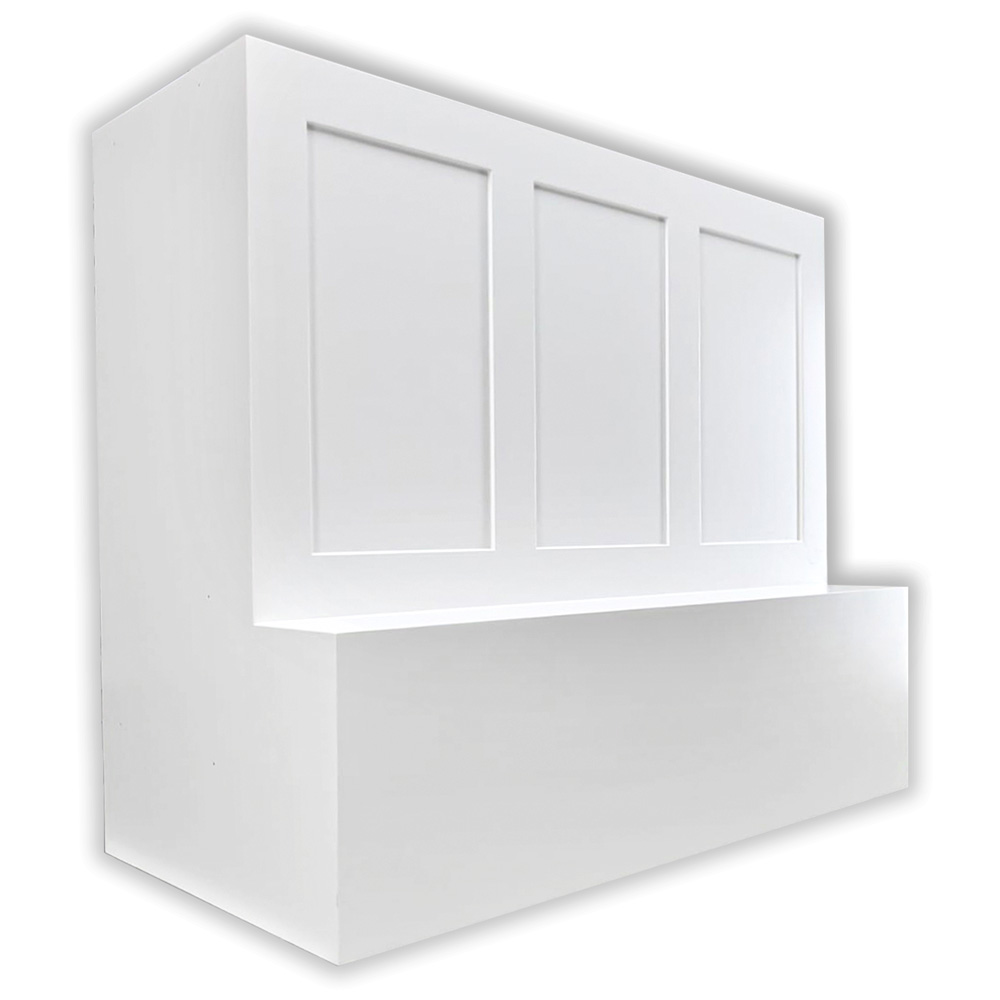 Range Hood Cover 10 Sleek, modern hood range cover designed for Calgary kitchens, enhancing style and functionality in home renovations.